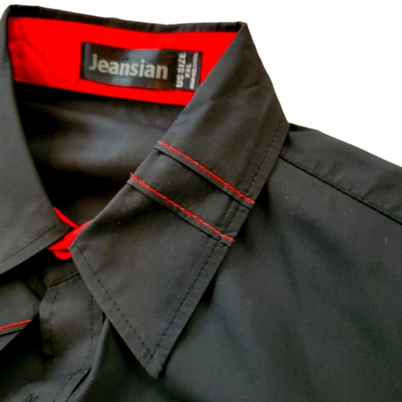 Jeansian Other - Jeansian button up shirt US size XXL black and red